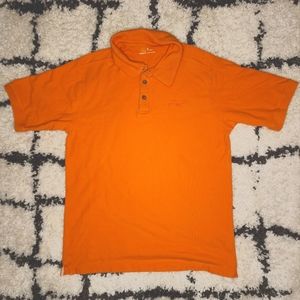 Carhartt Shirt Mens Medium Orange Short  Sleeve Polo Outdoor Work Shirt